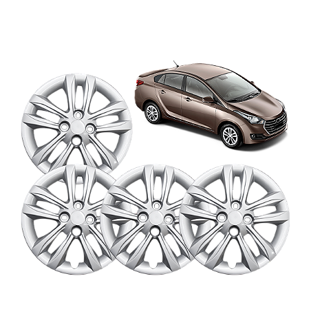 Jogo 4 Calotas Universal Aro 15p Mod Hb20 Hatch/sedan 2016/18 (cubo Padr O)