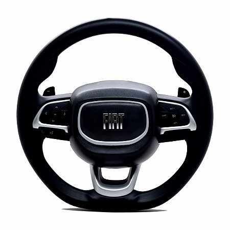 Volante Original Couro Fiat Argo Cronos Comando De Som Shift Pad
