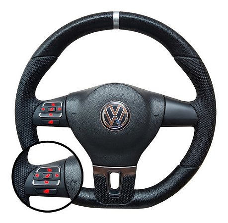 Volante Modelo Volkswagen Golf Gli Multifuncional Geração 5  Cubo Embutido