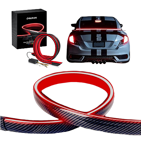 Led Automotiva Sequencial 38mm Vermelha Universal Drl 120cm