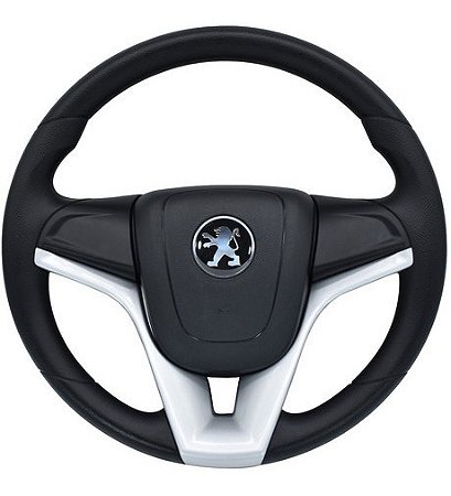 Volante Esportivo Cruze Prata Completo Com Cubo Para Linha Peugeot