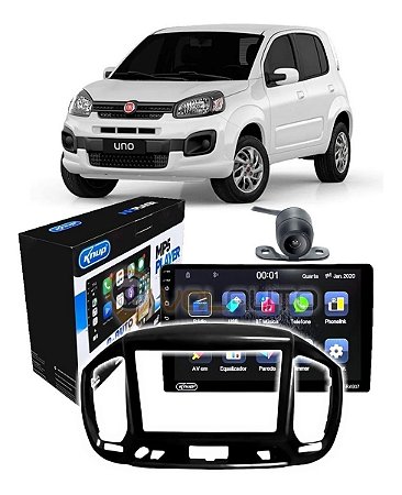 Conjunto Multimidia Espelha Android Auto Carplay Uno 2015 Até 2020