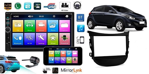 Kit Reprodutor Multimidia Automotivo Mp5 Bluetooth Hb20 2012 Até 2020