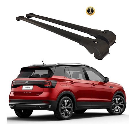 Travessa Aluminio T-cross 2019 Até 2022 Sem Teto Solar Larga Preto