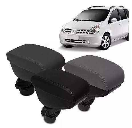 Apoio Descanso De Braço Encosto Banco Livina 2009 2010 2011 2012 2013 2014 Couro Preto Cinza Grafite Porta Objetos Suporte Automotivo