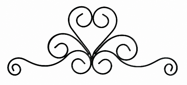 Ornato Decorativo em Ferro Preto Fosco 80x30 cm