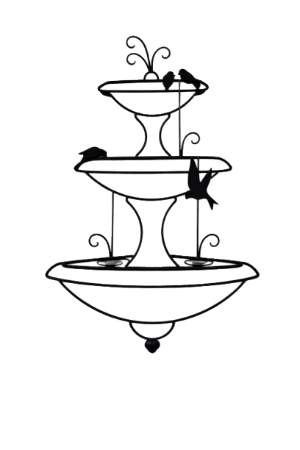 Decoração de parede - Fonte com Pássaros