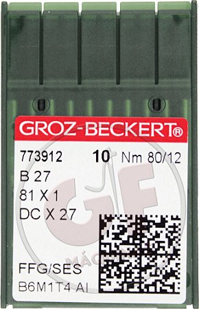 Agulha DCx27 12 para overloque e interloque MARCA: Groz Beckert / MODELO: DCx27 12