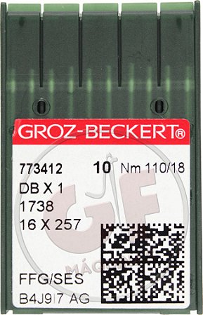 Agulha DBx1 18 para costura reta cabo fino MARCA: Groz Beckert / MODELO: DBx1 18