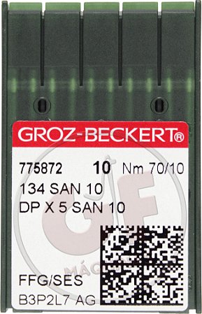 Agulha DPx5 10 (San 10) para costura reta cabo grosso e travete MARCA: Groz Beckert / MODELO: DPx5 10 San 10
