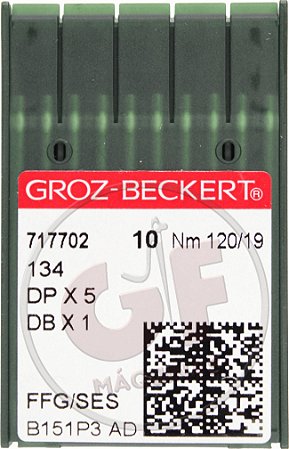 Agulha DPx5 19 para costura reta cabo grosso e travete MARCA: Groz Beckert / MODELO: DPx5 19