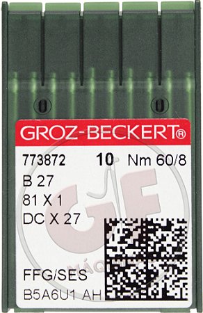 Agulha DCx27 08 para overloque e interloque MARCA: Groz Beckert / MODELO: DCx27 08