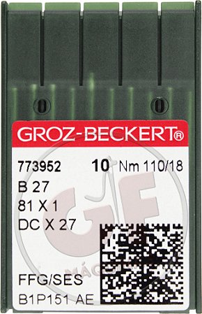 Agulha DCx27 18 MARCA: Groz Beckert / MODELO: DCx27 18