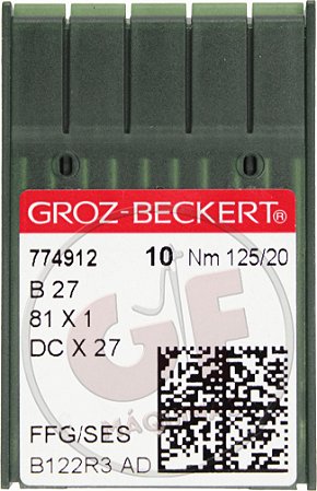Agulha DCx27 20 para overloque e interloque MARCA: Groz Beckert / MODELO: DCx27 20