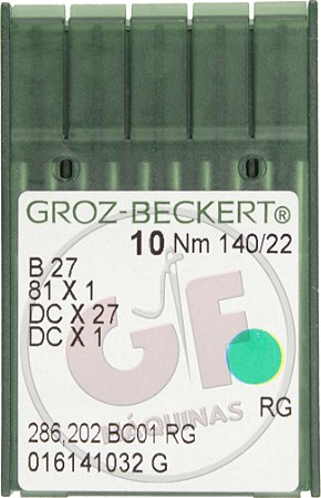 Agulha DCx27 22 MARCA: Groz Beckert / MODELO: DCX27 22