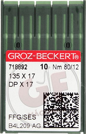 Agulha DPx17 12 para travete e pespontadeira MARCA: Groz Beckert / MODELO: DPx17 12