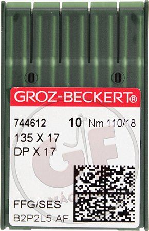 Agulha DPx17 19 para travete e pespontadeira MARCA: Groz Beckert / MODELO: DPX17 19 Groz
