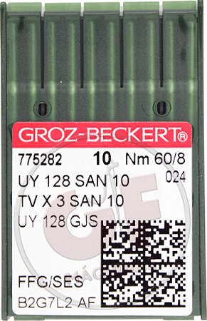 Agulha UYx128 08 (San 10) para galoneira MARCA: Groz Beckert / MODELO: UYx128 08 San 10