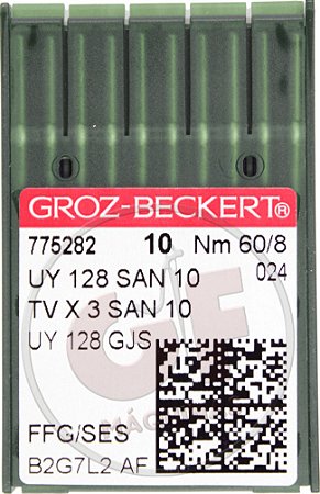 Agulha UYx128 08 (San 10) MARCA: Groz Beckert / MODELO: UYx128 08 San 10