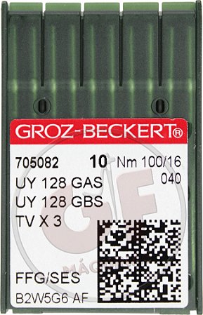 Agulha UYx128 16 para galoneira MARCA: Groz Beckert / MODELO: UYx128 16