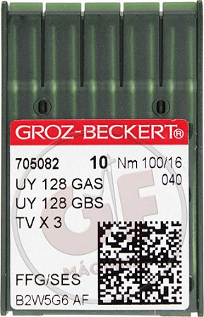 Agulha UYx128 16 MARCA: Groz Beckert / MODELO: UYx128 16