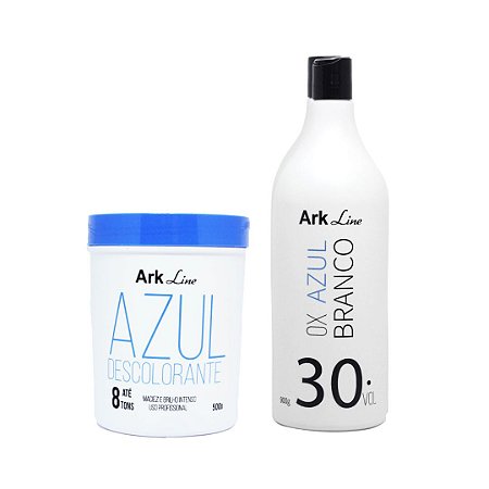 kit Pó Descolorante Ark Line Azul 500g + Ox 30V