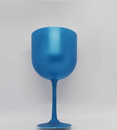 Taça Gin Metalizada Azul 580ml  Unidade