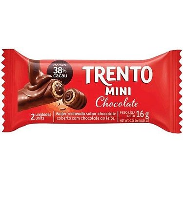 Wafer Trento Mini Peccin Chocolate R.96273 16 Gramas Unidade
