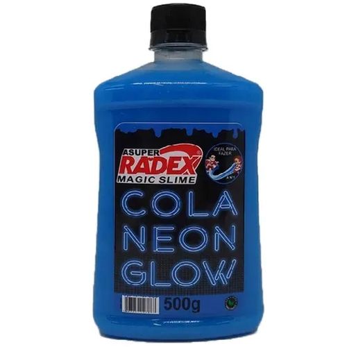 Cola Slime Glow Radex Azul Neon 500Gr R.7306 Unidade