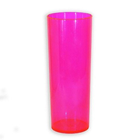 Copo Long Drink Rosa Neon 300ml Unidade