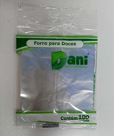 Fundo de Celofane Dani Quadrado Incolor 8 Centímetros por 8 Centímetros Pacote Com 100