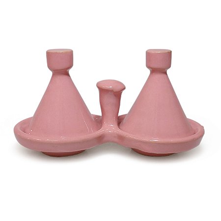 Mini Tagine Marroquina Duplo Rosé | 9x16x8 cm