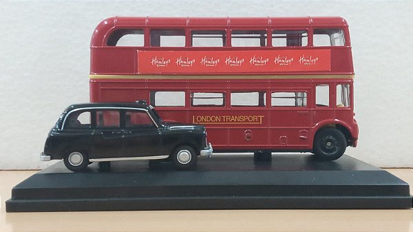 Oxford Diecast - Conjunto de Londres (Ônibus de 2 Andares + Taxi) - 1/64