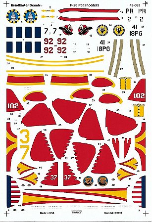 Aeromaster Decais - Decal para P-26 Peashooters - 1/48