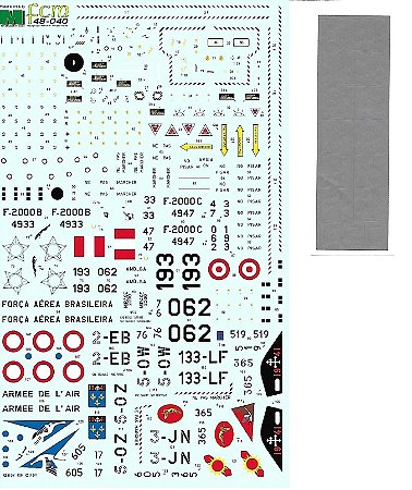 FCM Decais - Decais para Mirage 2000B, C, -5F, D & N Parte 1 - 1/48