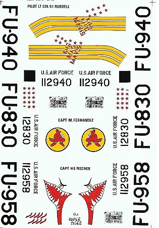 Super Scale International - Decais para F-86E Sabre (Korea Aces) - 1/32