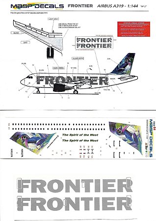 MASP Decais - Decais para Airbus A319 da Frontier "Pato da Madeira" - 1/144