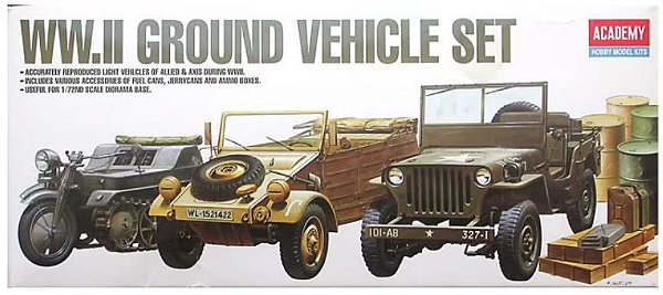 ACADEMY LIGHT VEHICLE ALLIED & AXIS WWII - 1/72