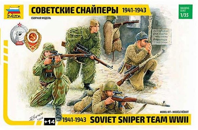 Zvezda - 1941/1943 Soviet Sniper Team World War II - 1/35