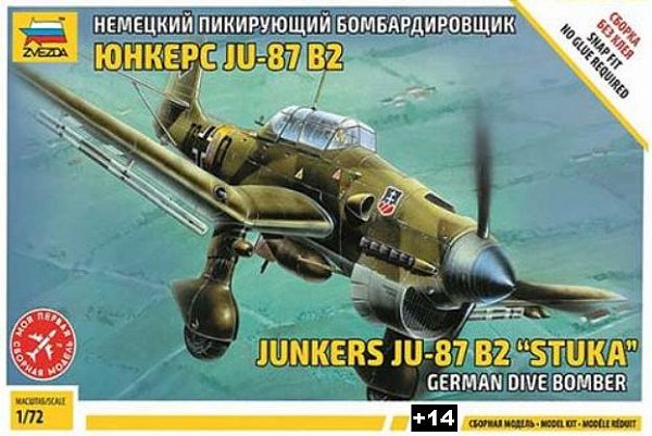 Zvezda - German Dive Bomber Junkers Ju-87 B2 "Stuka" - 1/72