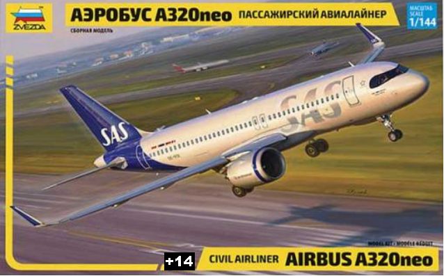 Zvezda - Civil Airliner Airbus A320neo "Scandinavian Airlines (SAS)" - 1/144
