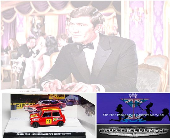 Coleção James Bond 007 Eaglemoss - Austin Mini  - 007: À Serviço Secreto de sua Majestade - 1/43