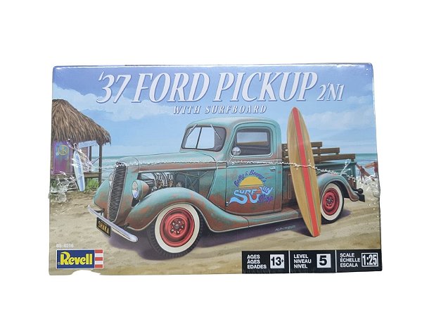 REVELL - '37 FORD PICKUP 2 'N1 WITH SURFBOARD - 1/25