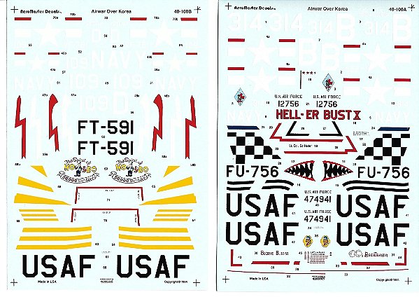 Aeromaster Decais - Decais para Airwar Over Korea - 1/48