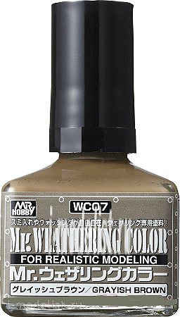 Gunze - Mr. Weathering Color WC07 - Greyish Brown (Wash com base Óleo) - 40ml