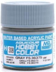 Gunze - Aqueous Hobby Colors H308 - Grey  FS36375 (Semi-Gloss)
