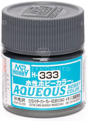 Gunze - Aqueous Hobby Colors H333 - Extra Dark Seagrey  BS381C/640 (Semi-Gloss)