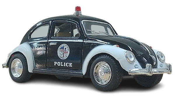 Volkswagen Fusca da Polícia com Fricção (sem caixa)