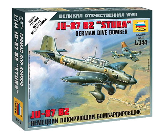 Zvezda - German Dive Bomber Junkers Ju-87 B2 "Stuka" - 1/144