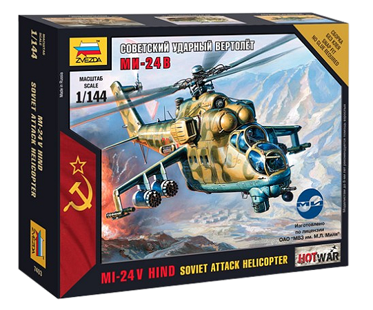 Zvezda - Soviet Attack Helicopter MiL Mi-24V Hind - 1/144